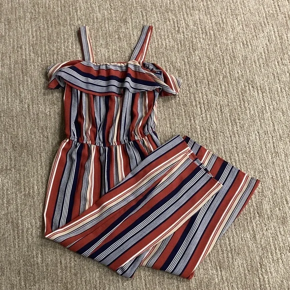 No Boundaries Multicolor Striped Flowy Jumpsuit - Picture 1 of 2